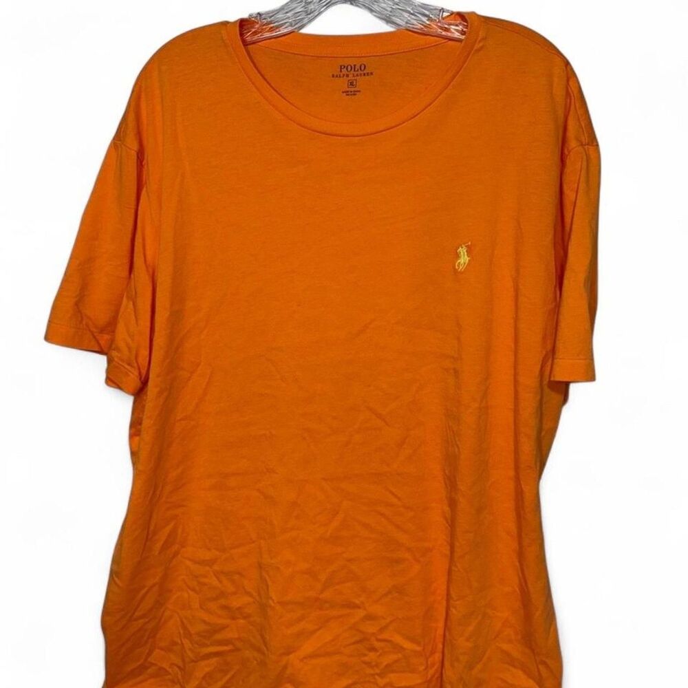 Polo Ralph Lauren Orange and Yellow T-Shirt Men's XL Cotton Crew Neck